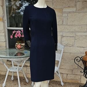 Terri Jon Black Sheth Dress with Beaded Sleeves Size 4